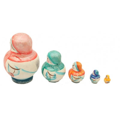 Small Snowman 5 piece Nesting Doll Set