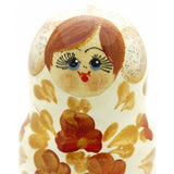 Small White Nesting Doll with Red Flowers