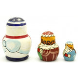 Snowman and Santa 3 Piece Nesting Doll Set
