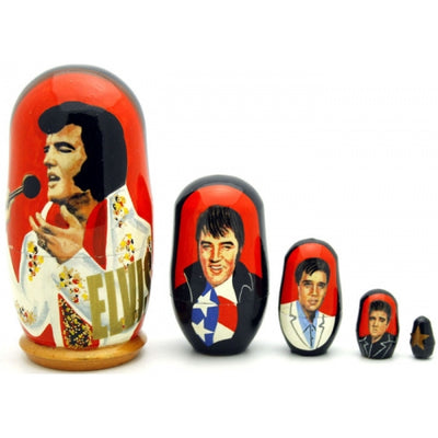 Elvis King of Rock & Roll 5 piece Set 4" Tall