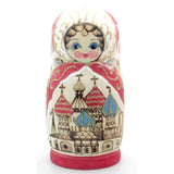 Russian Church Red Wood-Burn Nesting Doll Set 7 inch Tall