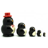 Happy Penguin in Red Hat Nesting Doll Set