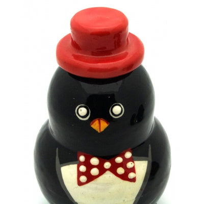 Happy Penguin in Red Hat Nesting Doll Set