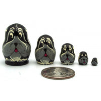Black Dog Miniature Nesting Doll Set