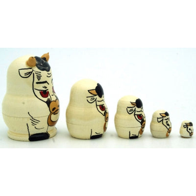 White Bull Miniature Nesting Doll