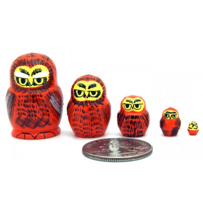 Owl Miniature Nesting Doll Set