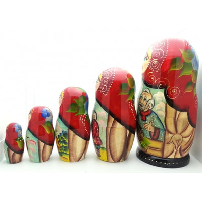 Chicken Ryaba and Golden Egg Fairy Tale Nesting Doll Set