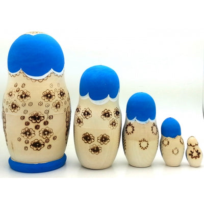 Russian Church in Blue Nesting Doll 6" Tall