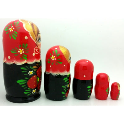 Traditional Nesting Doll 5 Piece Strawberry Set 5"Tall