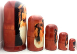 Collie Nesting Dolls Russian Matryoshka Dog Set  7"H