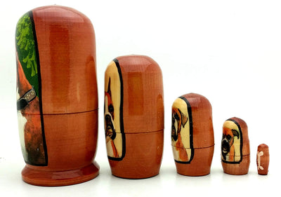 Boxer Puppy Nesting Doll Set 4" Tall