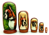 Boxer Puppy Nesting Doll Set 4" Tall