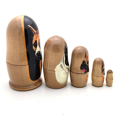 Boxer Short Hair Breed Nesting Dog Set 4" Tall