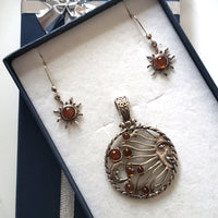 celestial sun moon pendant jewelry set
