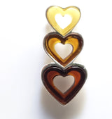 multicolor amber silver heart pendant