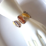 large multicolor amber bracelet in sterling silver