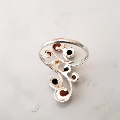 sterling silver baltic amber ring