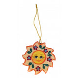 Sun with Flowers Wooden Christmas Ornament