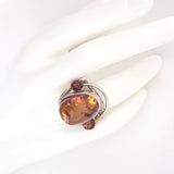 custom large amber ring
