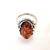 Genuine Cognac Amber Celtic Ring in Sterling Silver BuyRussianGifts Store