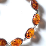 natural amber sterling silver bracelet