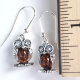 owl silver earrings