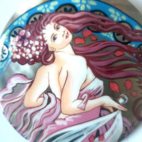 hand painted pendant, Lady