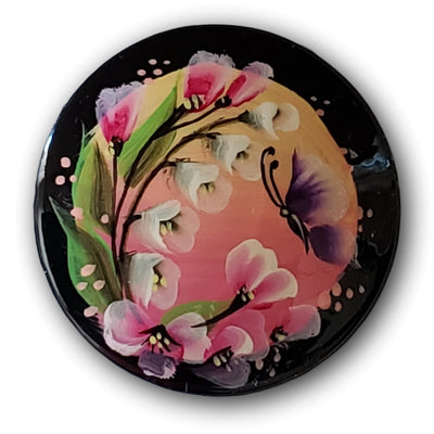 Purple butterfly spring flowers brooch pin