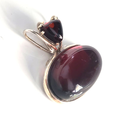 genuine cherry amber in sterling silver