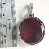 round modern red amber pendant