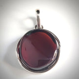 cherry red round amber pendant