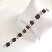 square red amber beads amber in sterling silver 