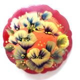 Pink Cherry Blossom Hand Painted Brooch BuyRussianGifts Store