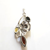 silver rose pendant