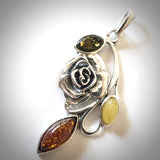 Sterling silver rose pendant