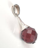Diamond Cut Cherry Amber & Sterling Silver Round Pendant BuyRussianGifts Store