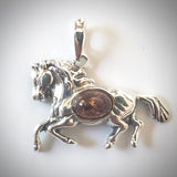 silver horse pendant