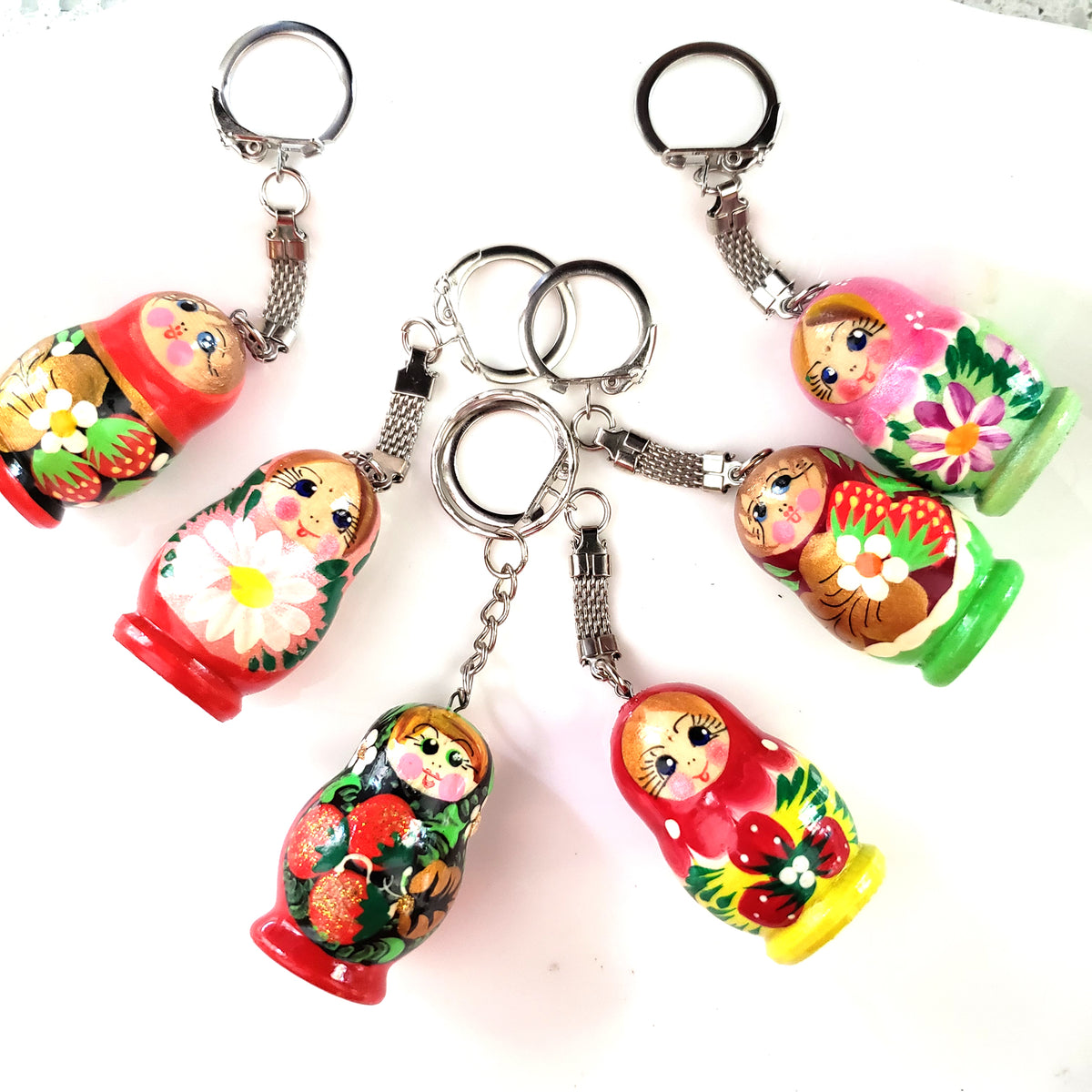 Buy Hand Painted Russian Doll Key Chain in Assorted Color. Sale
