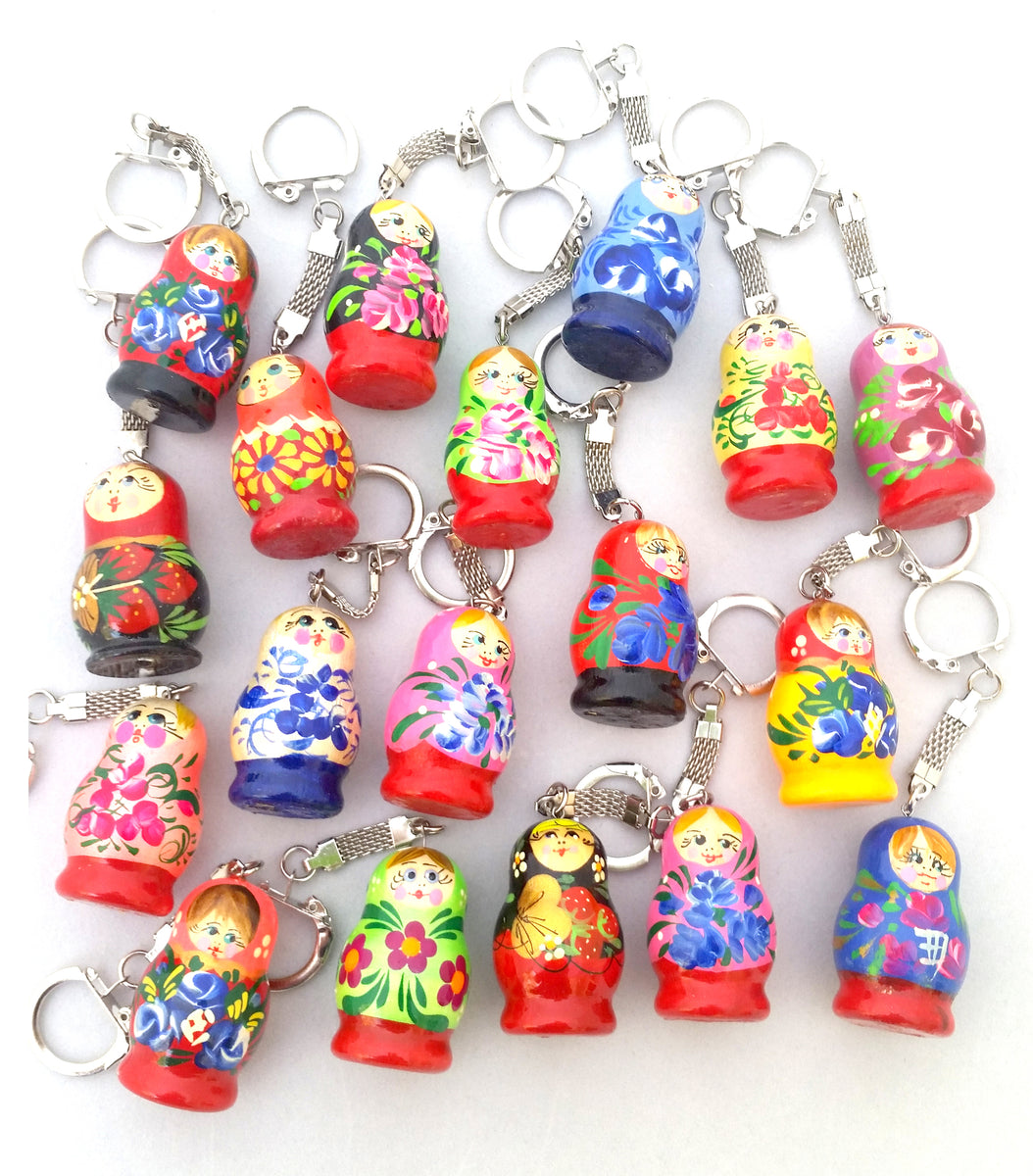 Buy Hand Painted Russian Doll Key Chain in Assorted Color. Sale