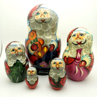 Santa with Teddy Bear and Toys Nesting Doll Set