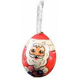 Santa Egg Shape Hand Carved Ornament