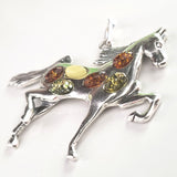 silver amber horse charm