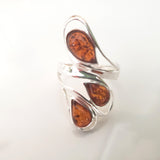 sterling silver amber handcrafted amber ring 