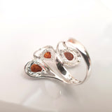 natural darc amber in sterling silver ring
