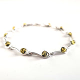 green beads silver bracelet