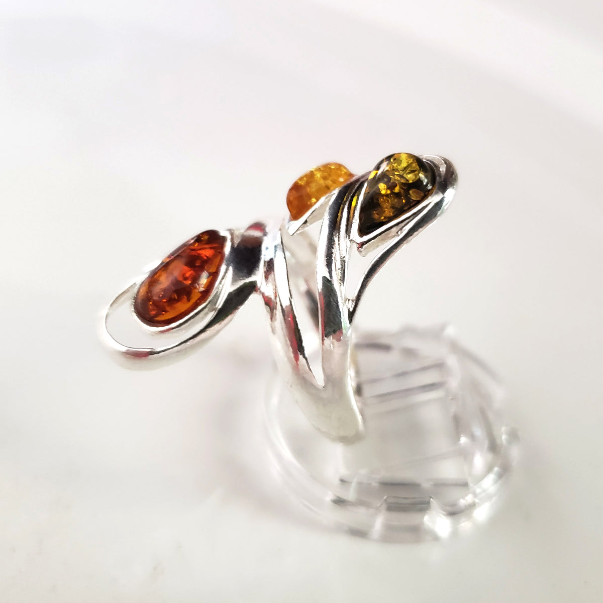 Baltic amber ring buy gift for her.Sterling Silver Multi-Color Genuine ...