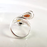 silver amber ring
