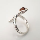sterling silver amber snake ring