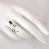 size of sterling silver amber snake wrap ring