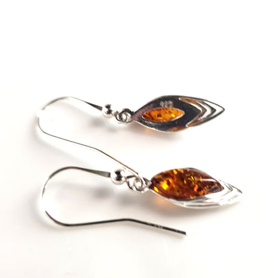 amber silver earrings